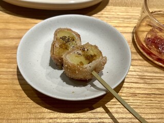 Gluten-Free Kushiage Su - 翡翠ナスの黒豚巻き