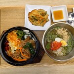 Korean Bije Yokohama World Porters Ten - サムギョプサル石焼ビビンバ＋冷麺セット