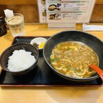 手打ちうどん錦 - 料理写真:肉カレーうどん（ごはん付）　１１５０円