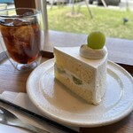 CAFE MANA - マスカットのケーキ700円　アイスティ530円