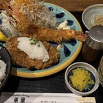 The Teishoku & Drink Su Tosato - ミニひれ唐おろしかつとエビフライの定食全景