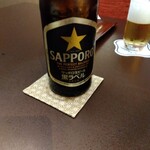 Ningyocho Imahan Ikebukuro Tobu Ten - まじはサッポロ黒ラベルで乾杯。