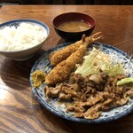 いまはな - エビフライとしょうが焼の定食