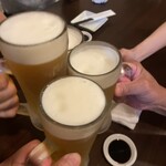 まかない屋 - 先ずは生ビールで乾杯♫