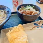 はなまるうどん - 2024年9月　とり天と牛肉丼