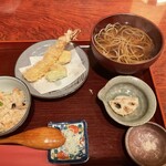 Teuchi Soba Ookawa Ya - そば膳。鱧天ぷらは写真撮る前に食べてしまいました