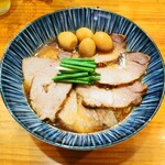 gonzy noodle(仮) - かけラーメン＋叉焼＋うずら　1200円(税込)