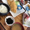 波留菜亭 - 料理写真:アジフライ定食＋刺身３点盛！