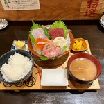 新潟 本町酒場 - 刺し身定食（税込み１１５０円）