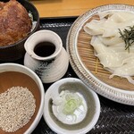 Matsumoto - えごまつけ汁ひもかわ　上州もち豚ソースかつ丼