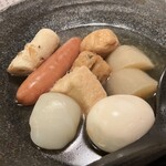 Kyodashi Oden to Shunsai Tempura Torii Kuguri Shinjuku Ten - お通しおでん