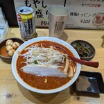 Miso Mendokoro Hanamichi An Kitasando Ten - 番長ラーメン+チンピラ玉子+辛にら+さんしょう+レモンサワー。