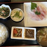 美味しんぼあきば - ★日替わりランチ（皮ハギのうす切り刺定食・1000円税込）★