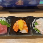 札幌魚河岸 五十七番寿し - お造り三種980円