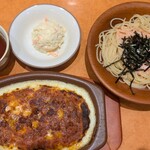 Saizeriya Ionmoruinagawaten - 豪華ランチランチ明太クリームパスタ500円 サラダスープ付き＆ミートドリア300円