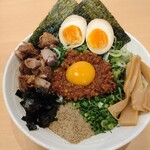 らーめん まぜそば 明大 - まぜそばDX　麺普少なめ