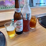 Sushi Hiro - ノンアルコールビール1本目、ウーロン茶