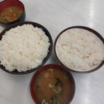 ハイライト食堂 - 料理写真:ライス大と並、並でも他店の大盛はあるぞ(°Д°)