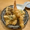 天ぷらめし 金子半之助 - 海老、舞茸、白身魚、烏賊のかき揚げ