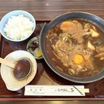 香流庵 - 味噌煮込みうどん＆ご飯（小）