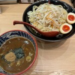 Tsukemen Senmon Ten Mita Seimenjo Daibashiti Tokyo Puraza Ten - つけ麺(大盛、玉子野菜トッピング)