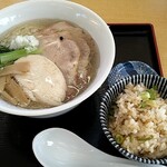 Moshioya - 塩らぁめん豚チャーシュートッピング＆まぜごはん