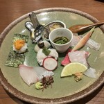 土鍋と魚貝 Yuge - 刺身盛り　量より質だね　美味かった