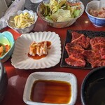 Narita Ya Kurakuen Ten - 焼肉定食1260円+肉大盛り450で1710円