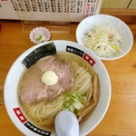 Jidori Chuka Soba Yoshihide - 限定塩バターラーメン900円 ネギごはん250円