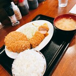 Tonkatsu Iso - “上ヒレ定食”に“メンチカツ”・“ハムカツ”をトッピング