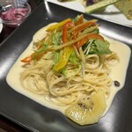 こかげの森 - 白みそベースの冷製パスタ、意外とまいう〜(//∇//)