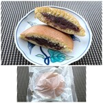 石村萬盛堂 - ◆どら焼き粒餡（200円）・・粒餡も甘さ控え目だそう。皮が柔らかく美味しいとの感想。