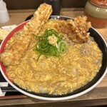 極楽うどん TKU AWAZA - 竹鶏天鶏卵カレーうどん