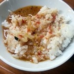 ぽっぽ家 - 小ライスにスープを投入