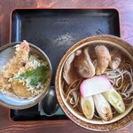 登喜和 - 料理写真:鴨南そばとミニ天丼