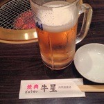 Yakiniku Gyusei Warabi Ten - まずはビールです。