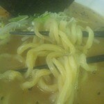 麺屋 文太 - 味噌ラーメン￥780+大盛￥100（太麺選択）麺アップ
