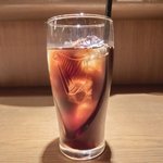 Spanish Bar QUQU - 焼きパエリア 950円 のアイスコーヒー