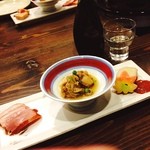 しゃぶしゃぶ愛宕 - 前菜✨
            鴨、ホタテなど
            日本酒とよくあいますねw
            
            27日軽井沢