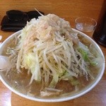 らーめん豚義 - ラーメン大+野菜ニンニクアブラカラメ