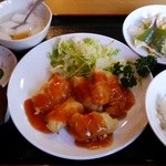 Fukuyu no Ie - 白身魚チリソース定食(通常750円＋税)