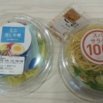 HottoMotto Fukui Fuchi 4 Chome Ten - 「ミニ冷し中華」190円・「スパサラダ（ドレ付）」110円