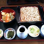 めん房　たけや - ざるそば＋ミニ天 丼＋お新香～選べるランチ～