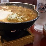 Bando Taro Hitachinaka Ten - 激辛味噌煮込みうどん￥1274+辛味噌￥108　固形燃料で熱々です！