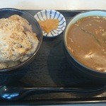 まるはち - ミニかつ丼とミニカレーうどんのセット（税込680円）(2015.9撮影）