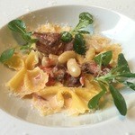 Restaurant Più - 生ハムと白いんげん豆の軽いクレマ 手打ちファルファッレ