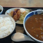 Maruhachi - カレーうどん定食（税込840円）（2015.10撮影）