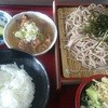 太田食堂 - 料理写真:ミニもつ煮と半ライスのセットお好きな麺類と組み合わせ自由