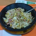 Pepper Lunch Konan Ichikawa Ten - ベーコンチーズペッパーライス(かき混ぜ後)