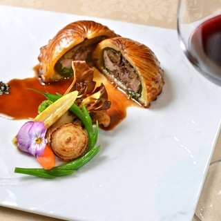 A supreme dish of quail and foie gras wrapped in pie